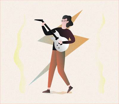 My Guitarist Friend animation design funny guitar guitarist hamza illustration texture vector