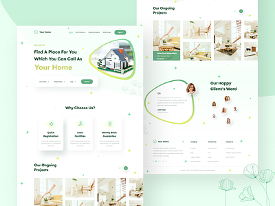 Real Estate Landing Page clean ui creative landing page creative landing page design graphic design landing page landing page design logo design minimal logo minimal ui modern landing page modern web design ui design ux design web design website ui website ui design
