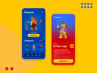 Lego Shop UI Design colorful design lego toy ui vivid
