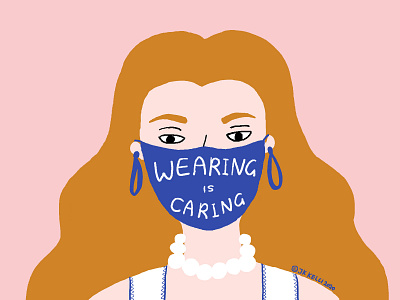 Wearing is Caring caring design design art designer digital art digital illustration digitalart face mask facecover graphic design illustraion illustration illustration art illustration design illustration digital illustrations illustrator mask people illustration wearing