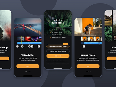 Onboarding - Video & Photo Editor app app design design editor ios ios app design mobile mobile design onboarding onboarding screens onboarding ui paywall photo ui ux video