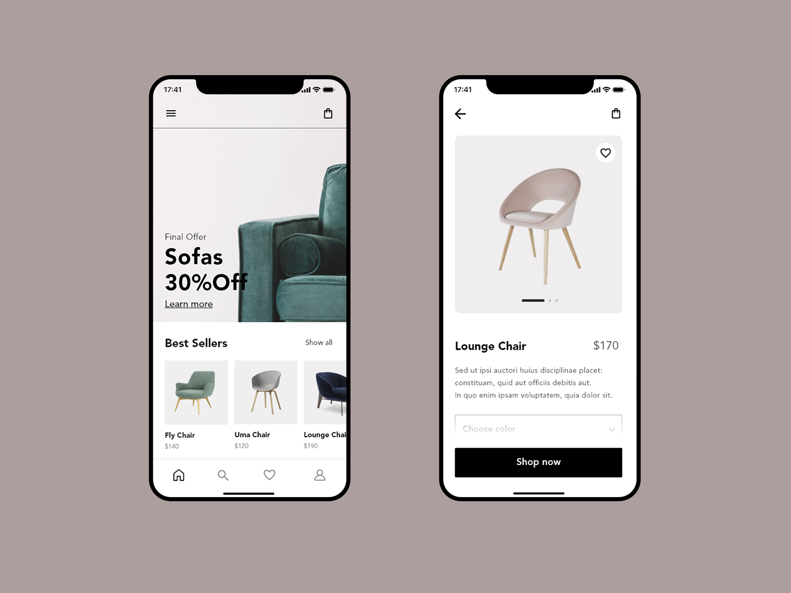 Example of E-commerce app