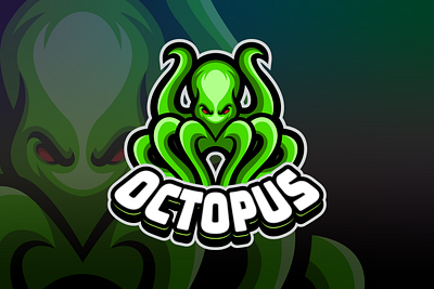 octopus mascot logo animal animal logo design endr esports logo giant squid giantoctopus green logo mascot modern ocean octopus seaworld vector
