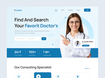 Medical Hero Header creative design graphic design header health hero hero header hero section hospital illustration landing page landing pages medical landing medical landing page ui ui ux web design web ui website website design