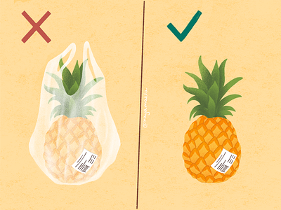 Challenge: 1 week without plastic ananas challenge check climatechange ecology fruit fruits illustration pineapple plastic texture week zero waste