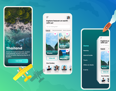 Guided Island Tour App app design mobile app ui ui