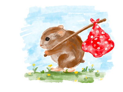 Little Hamster animals book children drawing fairytale hamster ilustration ipad ipad pro art kids mouse painting pencil procreate sketch trip watercolor