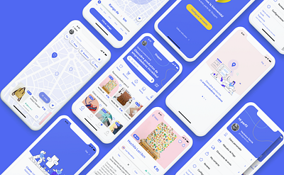 Shopym app - Find and buy local products app design flat minimal ui ux