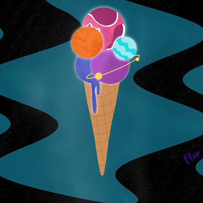 Space ice cream 🍦 design icecream illustration logo space