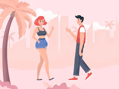 Wonderworld video. Shot 4 character design girl guy illustration meet saying hi video