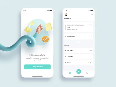 To do list app concept adobe xd app b3d blender illustrator photoshop screens to do ui