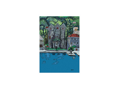 Tre sorelle bokabay cartoon graphicesign illustration kotor montenegro summer
