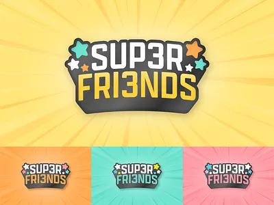 Sup3r Fri3nds Enamel Pin art director friends friendship illustration logo logo design pin stars sticker stream super twitch type typography