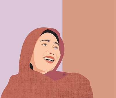 Vector Art Portrait hijab muslim woman portrait vectorart