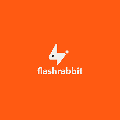 flashrabbit animal bolt clever creative design electric electricity fast flash logo minimal rabbit simple speed thunder