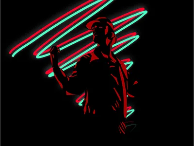 Neon Madeon design illustration madeon neon retro