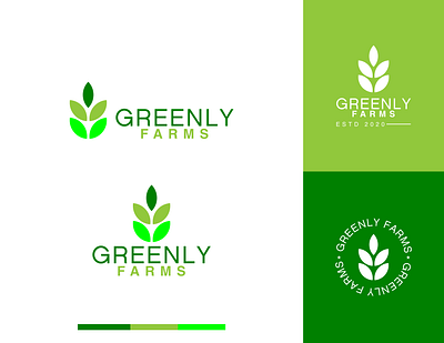 Greenly Farms branding design graphic design green illustrator logo logo concept logo design logo inspiration monogram