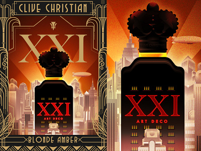 Clive Christian Project -(2) 1920s architecture art deco blonde amber clive christian illustration luxury goods perfume