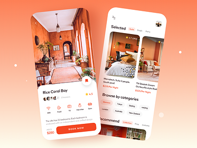 Homestay APP 2020 trend app design card hotel iphone mobile parade club parade club room scheduled tourist travel ui uiux