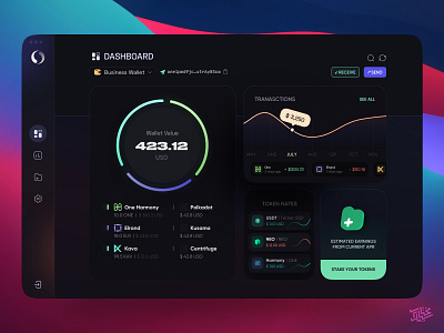 Dashboard — Staking Wallet app branding crypto cryptocurrency dark dashboard desktop icon illustration macos staking ui ux vector wallet