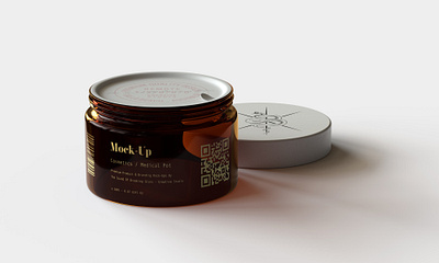 Cosmetics | Medical Pot Mock Up - Vol.1 amber bottle design glass identity medical mock up mockup packaging presentation
