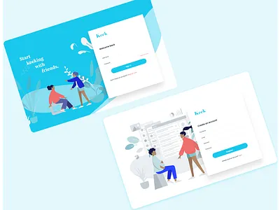 Login screen chat app colors create account illustration login screen minimal uiuxdesigner webapp design