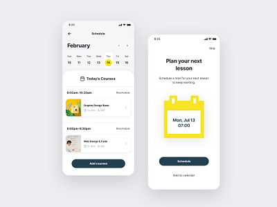 Schedule planning screen UI design adobe xd app design app templates calendar app calendar ui education app figma learning app mobile app ui design online learning schedule app sketch ui design ui kit ui ux design 应用 应用界面 设计