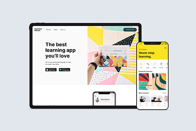 Landing page UI design adobe xd education website figma landing page design landing page ui learning app learning website mobile app ui design online learning sketchapp ui design ui kit ui ux design web design 应用 应用界面 设计