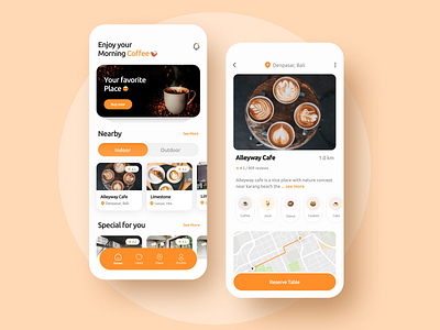 Coffee shop - Mobile app design breakfast coffee design food app free minimal mobile app modern shop tea ui uiuxdesign ux
