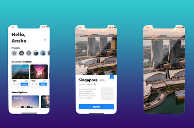 Travel App UI/UX adobexd app design guide mobile mockups ui ux