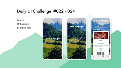 DailyUI 022 - 024 adobe xd app boarding pass dailyui design onboarding search ui ux webdesign