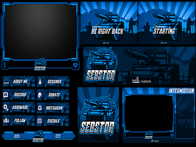 Twitch overlay design esportlogo logoinspiration logomaker mascot design mascot logo stream streampackage twitch overlay vector