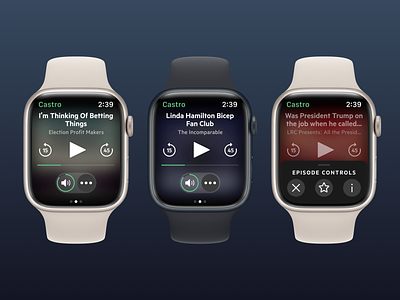 Castro for Apple Watch (concept) app apple watch castro design ios podcast swiftui ui ux watchos