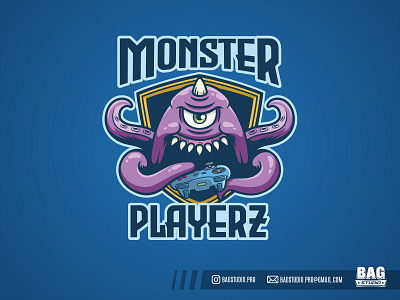 Monster Gamer Esport Logo Template tentacles