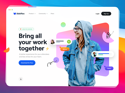 Hero Header – 🦊Adelfox 2 adelfox big sur business clean creative gradient hero header landing page mac os mac os big sur minimal pattern typography ui ui design ui element user interface ux ux design web design