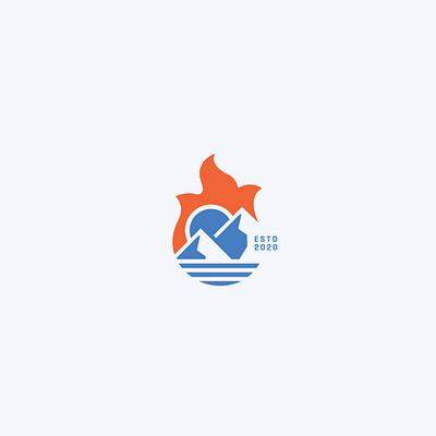 four elements symbol air clean earth fire minimal mountain logo nature logo simple sunny water