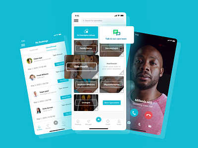 Connex MD - Healthcare - UI/UX app design doctor health app health care healthcare list view modern ui ux video call