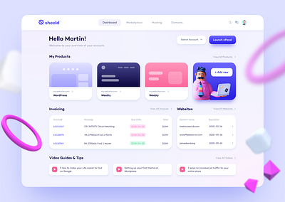 Dashboard exploration 3d branding dashboard dashboard ui design hosting ui ux web