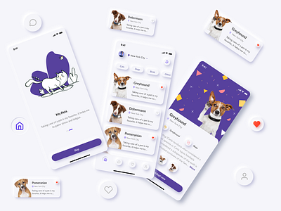 Pet Adoption Mobile UI Concept animals design mobile mobile app mobile app design mobile design neumorph neumorphic neumorphic design neumorphism neumorphism ui pet pet adoption pet care sketch ui ui kit ux ux ui ux ui design