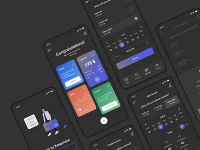 Keepners app android app apple application concept dark gradient illustration ios app minimal mobile modern task task management task manager