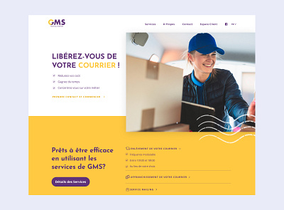 🤩 Homepage of GMS website branding colors figma header homepage mail main page navigation purple service ui ux website yellow