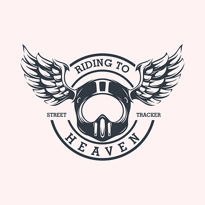 riding to heaven branding character characterdesign harley davidson illustration illustrator logo logodesigners mascot motorcycle tracker