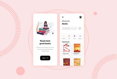 BookNest : Ebook App UI aesthetic book app book cover book design book review clean clean ui discover ebook ebook design ebook ui flat graphic design knowledge ui minimal mobile mobile app navbar reading reading app
