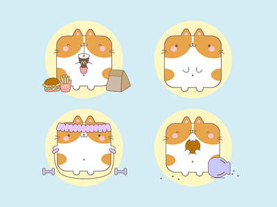 Cute Stickers cat cats cookie cookies cute cute animal cute art cute illustration funny funny character funny illustration illustration illustrator kawaii kawaii art mcdonalds sport sticker stickers