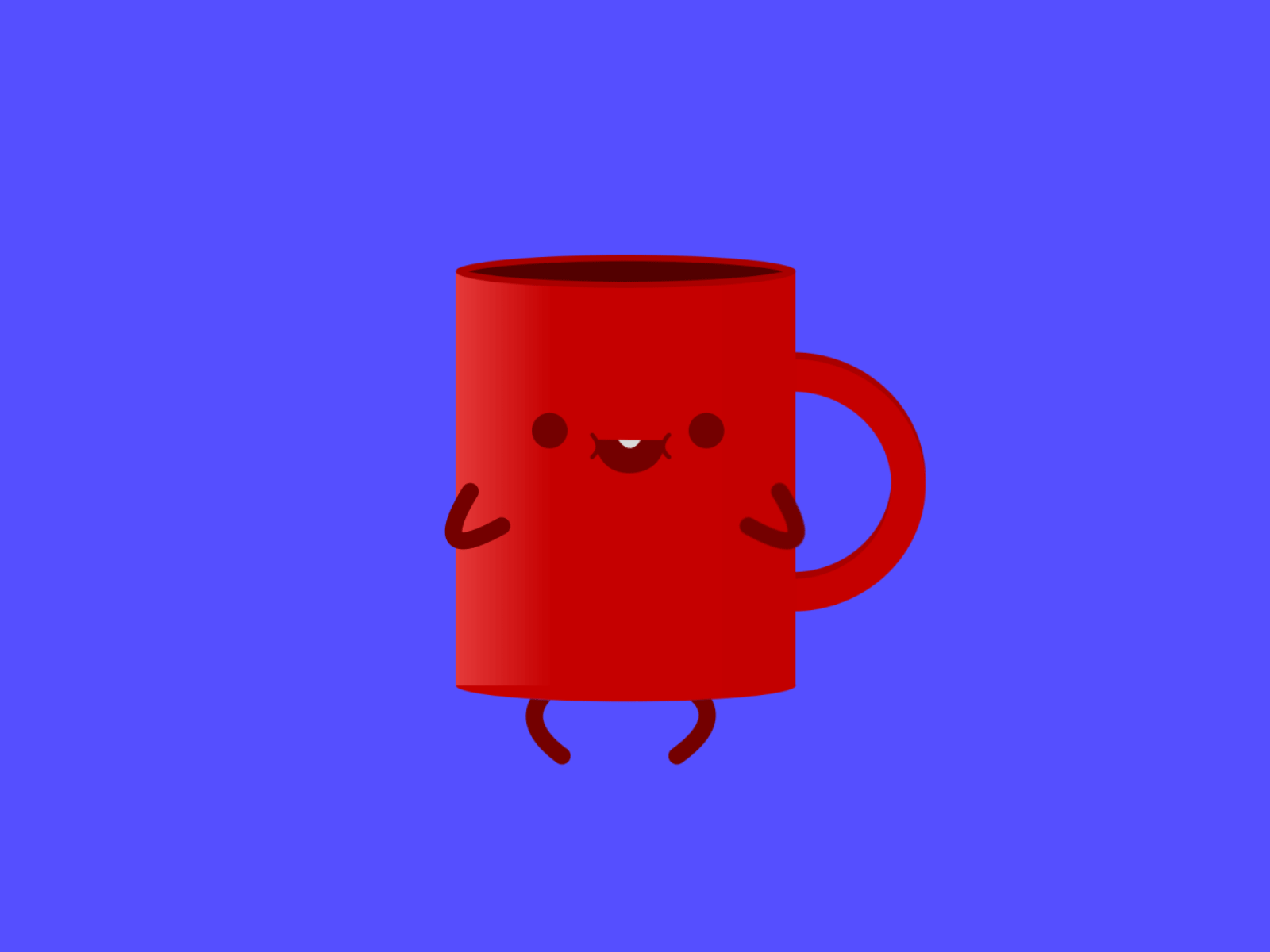 Dancing Cup Red adobe illustrator after effect aftereffects animation animation after effects branding coffee design funny gif happy illustration ui vector