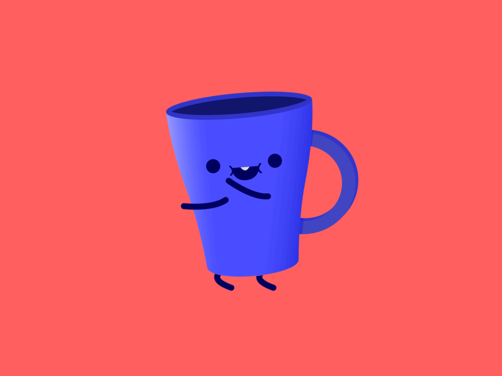 Dancing Cup Blue adobe illustrator after effect animation animation after effects coffee cup design funny gif happy illustration