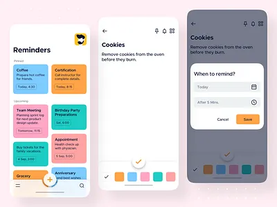 Reminder List • Reminders - iOS App Design android android app android app design ios ios app ios app design mobile app mobile app design mobile application notes notes app product design reminder reminder app reminders sticky note todo todo app todo list ui