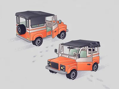 Leftover car adobe illustrator car cardesign design flat illustration illustration landrover