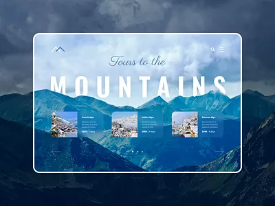 Tours to mountains website design design figma graphic mountain web website