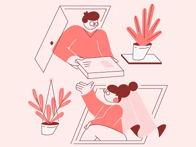 Online shop 2d b2b character flat graphics illustration illustrator online shop online store shopper shopping vector